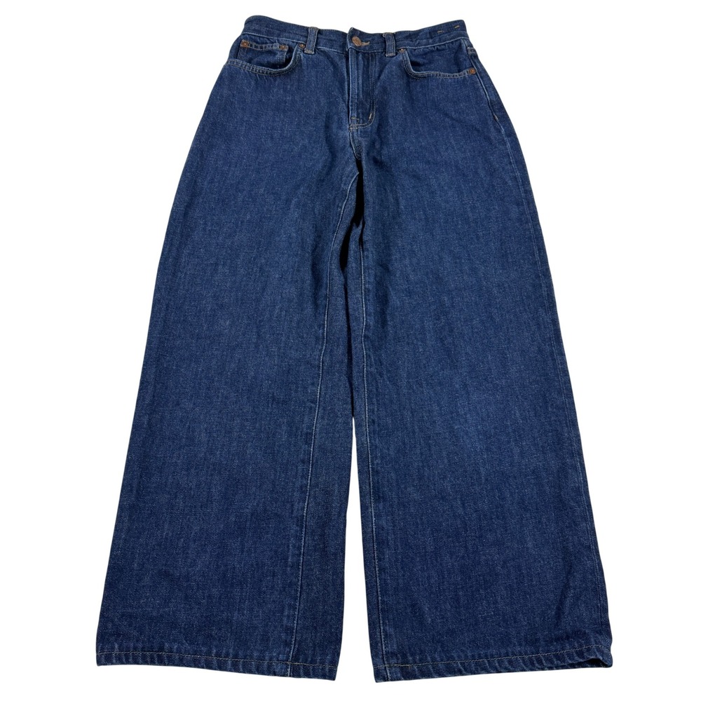 Madewell The Perfect Vintage Wide-Leg Jeans Dark Wash Indigo Size 25 Baggy Y2K